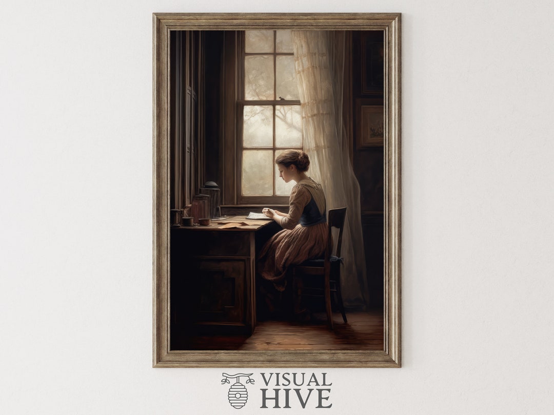 Antique Portrait Wall Art Woman Painting Vintage Art Print Download ...