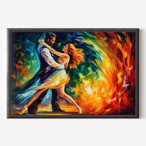Dancing Couple Original Art | Couple Retro Impressionist Painting | PRINTABLE Wall Art | Printable Artful Wall Decor | Digital Download | 1