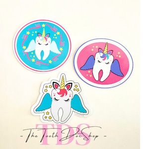 3-pack or individual Unicorn Tooth Stickers, Tooth Sticker, Decal, Dental, Dentistry, Hygienist,  Dental Assistant, RDA, DDS, RDH