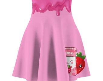 Strawberry Milk Women's Skater Skirt