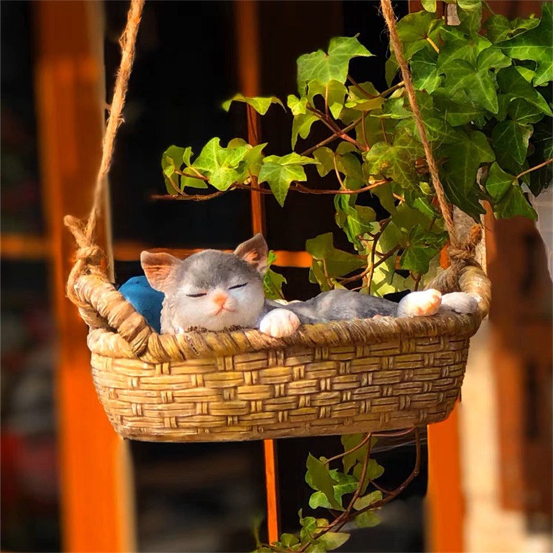 Sleeping Cat Garden Hang Statue Cute Kitty in Etsy