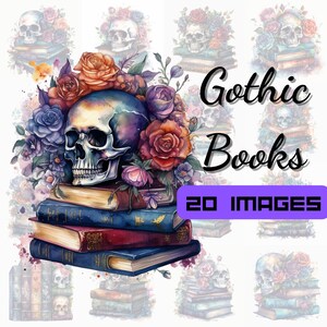 20 PNG Gothic Books Clipart, Skulls, Fantasy, for scrapbooking, cards, invitations, etc.