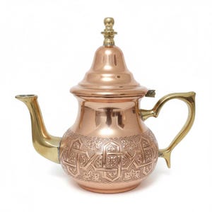 Handmade Moroccan Copper Teapot, Baldi Dama, Arabic Tea Kettle