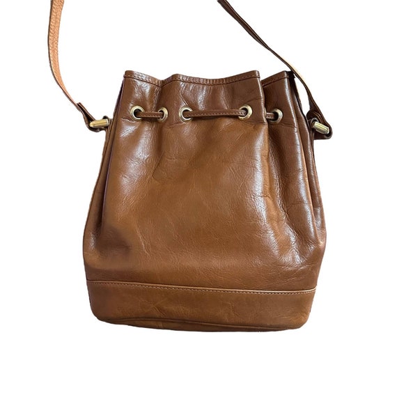 Vintage Russell & Bromley Leather drawstring Buck… - image 3