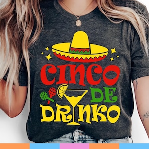 Cinco De Drinko svg, Cinco De Mayo svg, Engraçado Cinco De Mayo svg png, Camisa Cinco De Mayo SVG, Camisa de aniversário Cinco De Mayo SVG, Fiesta svg