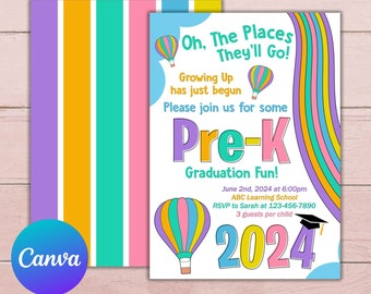 Editable Pre-K Graduation Invitation, Pre-K Announcement Party Invite, Pre-K Kindergarten Class Graduation Announcement, Graduation Invite