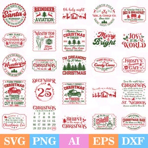 Farmhouse Christmas SVG Bundle, Christmas Sign svg, Rustic Christmas svg, Farm Fresh Christmas Trees svg, Most Wonderful Time Of The Year