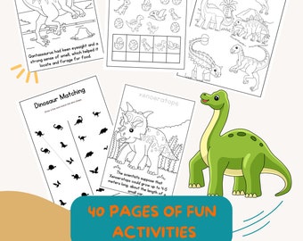 Coloriages de dinosaures pour les enfants : cahier d'activités (téléchargement numérique)