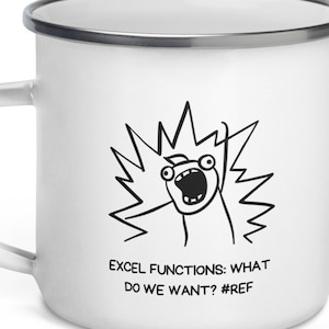Corporate world mug Excel What Do We Want? #REF, Office Corporate Gift, Accountant, Spreadsheet lover