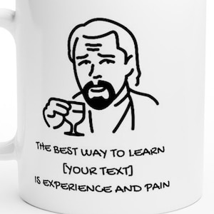 Taza personalizada de oficina corporativa divertida con aprendizaje de Excel: regalo para la experiencia laboral y el humor de los compañeros de trabajo.