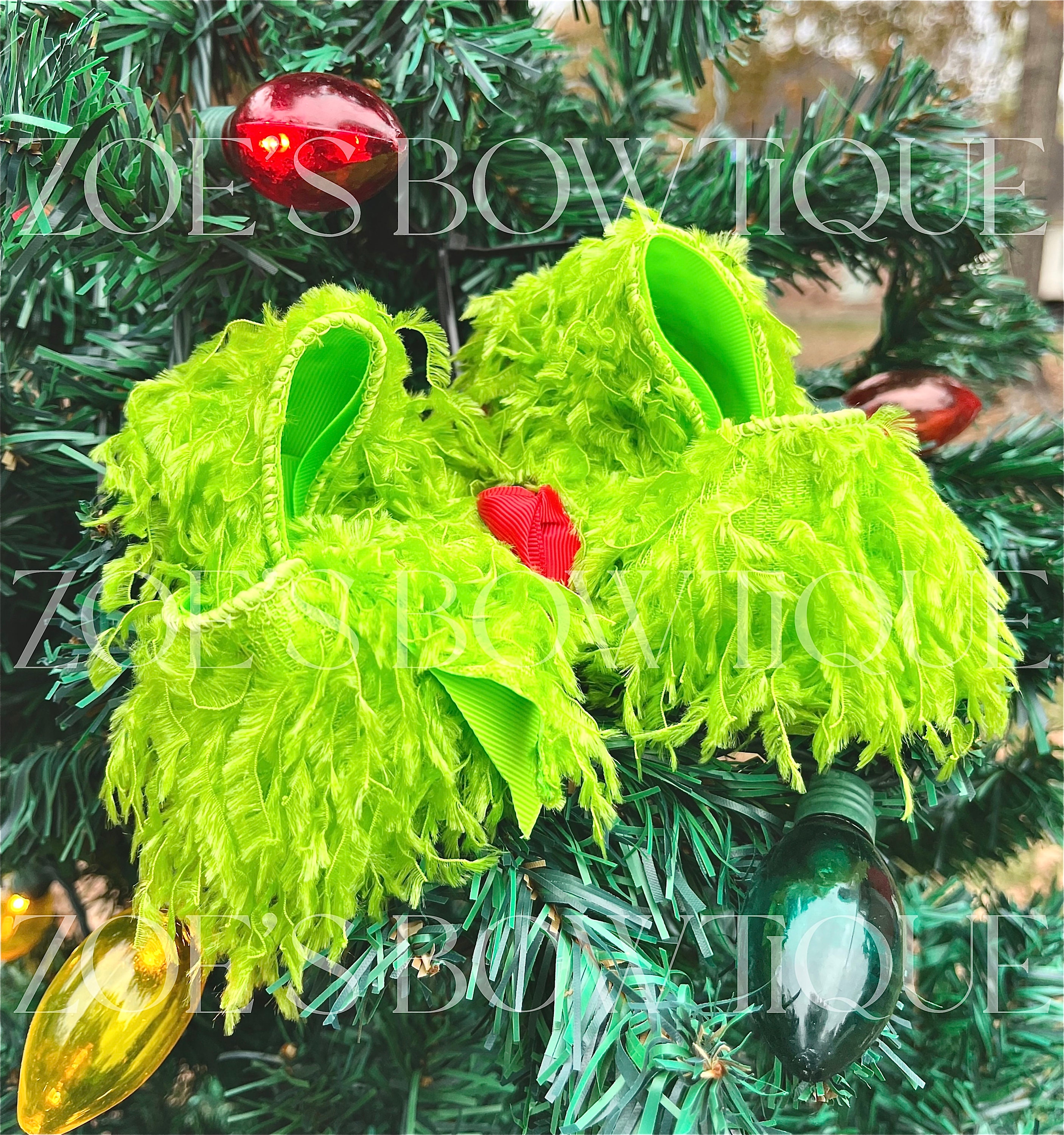 Grinch Textured Bow