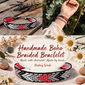 Bransoletka pleciona w stylu boho | Ręcznie robiona bransoletka w stylu boho | Rustykalna biżuteria pleciona | Wyjątkowy, ręcznie robiony prezent