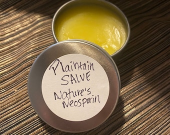 Plantain Salve | Handmade Herbal Skin Salve | Botanical Skin Care | Small Batch Natural Salve