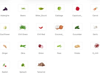 Adesivi digitali di verdure, illustrazioni, collezione clipart