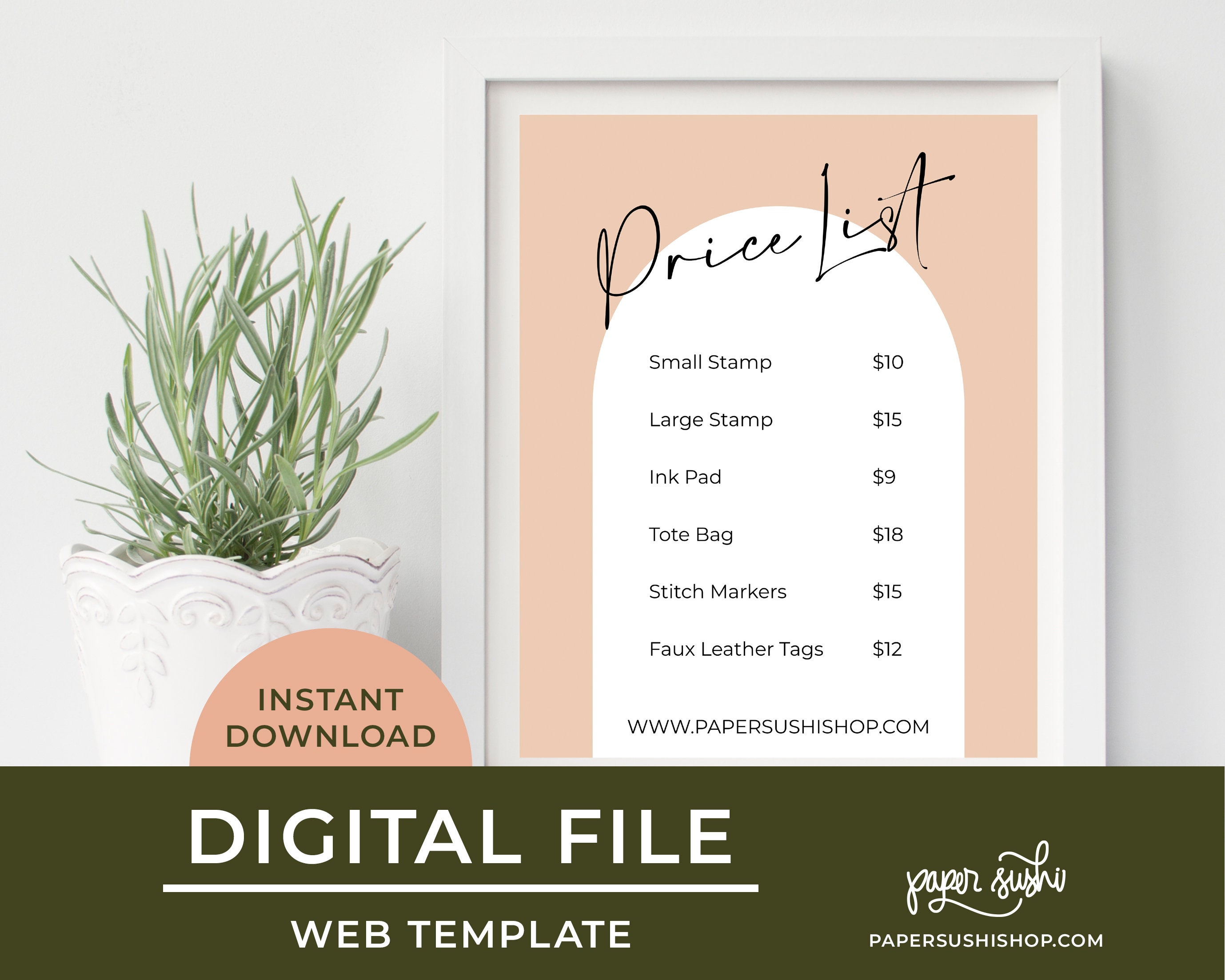 Printable Editable Price List Sign Craft Fair Template - Etsy