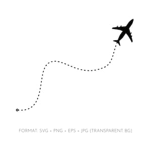 Airplane Dotted Line Instant Download png/svg/eps/jpg files