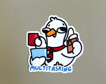 Multitasking funny animal sticker, Duck Sticker, Dark Humor sticker, workplace sticker, co worker sticker, adult humor sticker, Funny