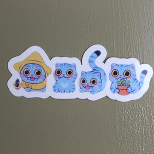 Derpy Blue Tiger, Kpop, hunters, demon Cat and bird demon hunter sticker, K-pop demon hunter sticker, rumi, demon hunter, k pop demon hunter