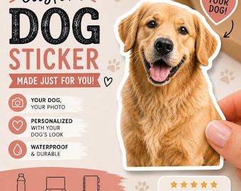 Custom pet stickers, Custom dog sticker, Custom cat sticker, Water Bottle Sticker, Custom Animal Sticker