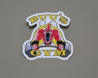 Buu's Gym | Gym Sticker| Funny Gym Sticker | Funny Sticker | PREMIUM Quality | Laminated | Glossy Finish | Weatherproof | Waterproof|