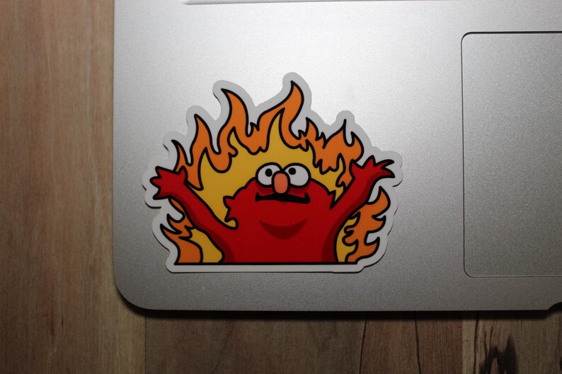 Funny Meme Sticker Puppet in Hellpuppet on Fire Stickermeme Stickers
