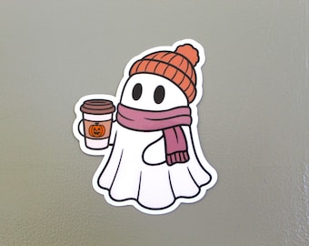 Bookish Fall Sticker | Cozy Autumn Spooky Reading Vinyl Stickers | Halloween Cozy Reader | BookTok Kindle Girlies Cute Ghost Stickers