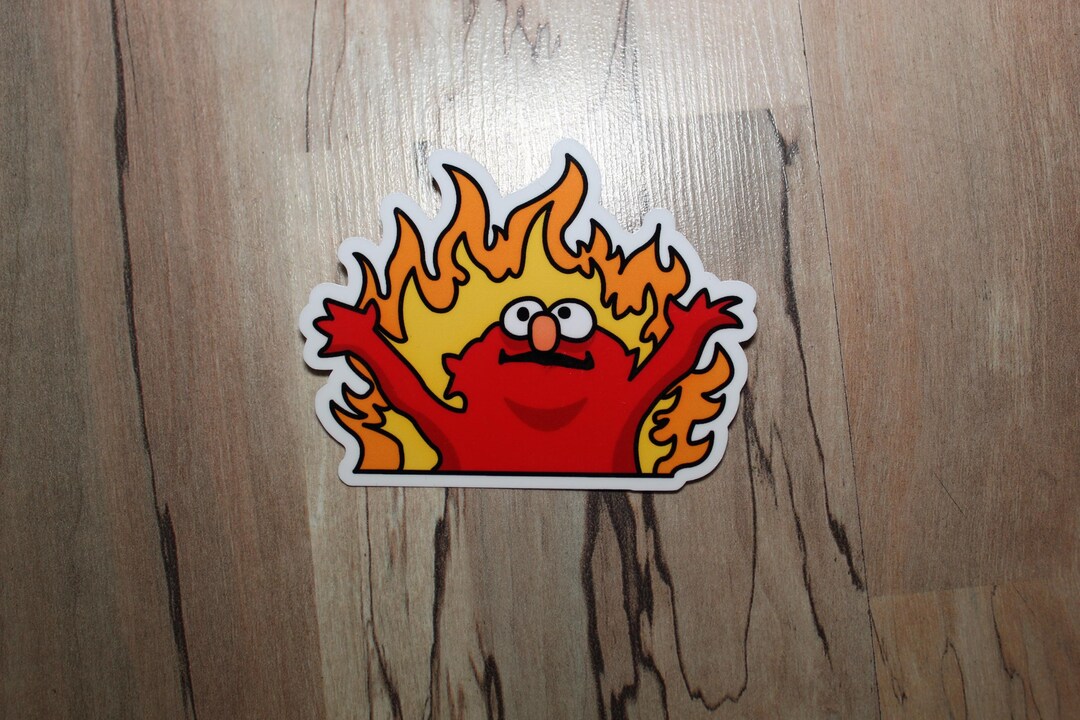 Funny Meme Sticker Puppet in Hellpuppet on Fire Stickermeme Stickers