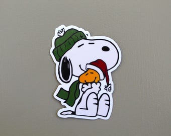 Snoopy - woodstock christmas Decal - Snoopy and Woodstock