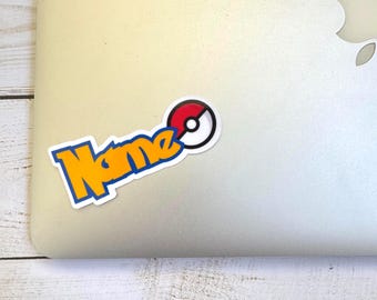 Personalized Pokemonster font name vinyl sticker for water bottle/electronics/tumbler and so much more
