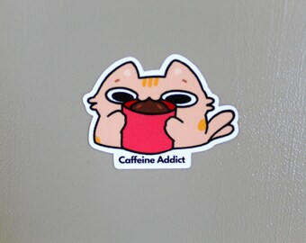 Caffeine Addict Funny Sticker, Coffee Sticker, Adult humor sticker, Dark Humor, Cute Stickers, Coffee, Funny stickers, meme stickers