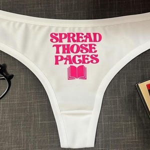 Spicy BookTok Gift for Dark Romance Bookworm Reader Underwear - Spread Those Pages Thong, Forbidden Desire image 2
