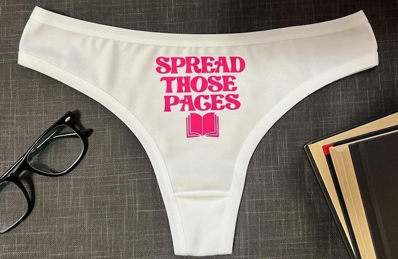 Spicy BookTok Gift for Dark Romance Bookworm Reader Underwear - Spread Those Pages Thong, Forbidden Desire image 2
