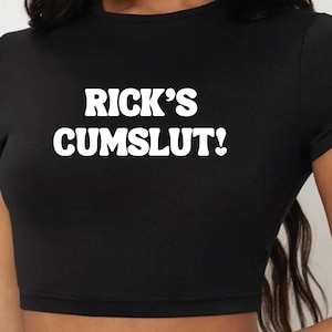Personalized Cumslut Crop Top - Y2K Tee - Custom Crop Top - Baby Tee - Funny Gift - Custom Name - Personalized Gift - Personalized Tee -