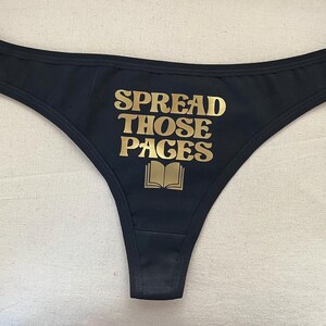 Spicy BookTok Gift for Dark Romance Bookworm Reader Underwear - Spread Those Pages Thong, Forbidden Desire image 3