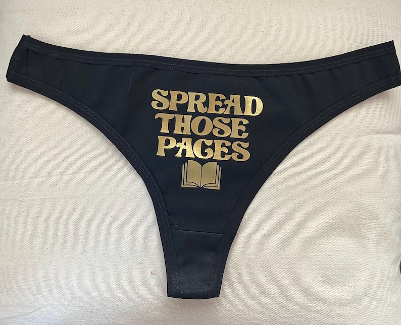 Spicy BookTok Gift for Dark Romance Bookworm Reader Underwear - Spread Those Pages Thong, Forbidden Desire image 3
