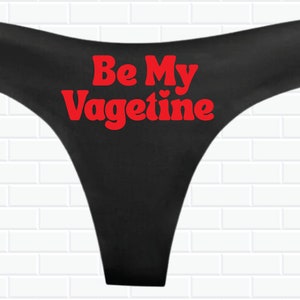 Be My Vagentine Thong Panty - Custom Thong Panties - Sexy Panties - Bridal Panties - Funny Panties - Custom Text Panties - Funny Thong
