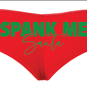 Spank Me Santa Booty Shorts: Naughty Wife XMAS Underwear, Sexy Christmas Stocking Stuffer