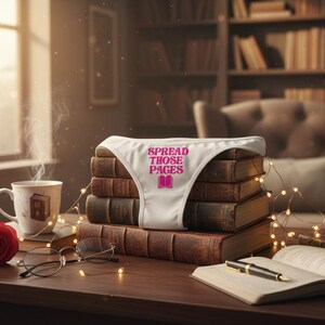 Spicy BookTok Gift for Dark Romance Bookworm Reader Underwear - Spread Those Pages Thong, Forbidden Desire image 12