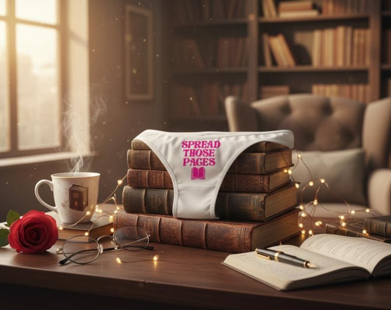 Spicy BookTok Gift for Dark Romance Bookworm Reader Underwear - Spread Those Pages Thong, Forbidden Desire image 12