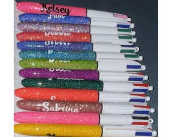 Personalized Glitter BIC 4-in-1 Pen: Refillable Nurse Pen