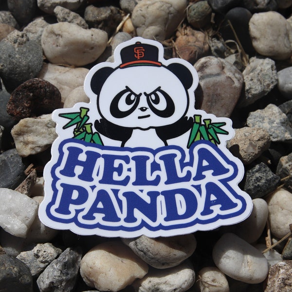 San Francisco Baseball Hella Panda Sticker Decal SF Bay Area The Bay Hello Panda