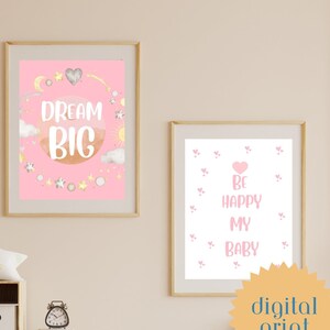 Set of 2, Toddler Wall Art, Nursery wall art, Digital Download
