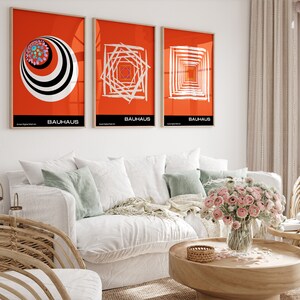 Abstract Art Prints, Abstract Set 3 Prints, We Call Chop Sticks Red Laq, Minimalist, Home Decor, boho Poster, Bauhaus, office, wall art.