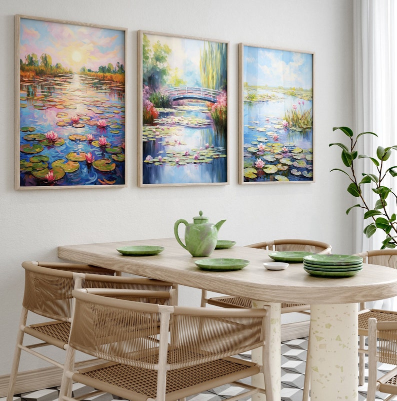 Claude Monet Set 3 Printable, Vintage Painting Wall Art Impressionism ...