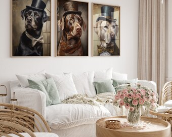 Elegant Labrador wall art sets, Classic Portraits of wonderful Labrador's. Printable, Dog, DIGITAL DOWNLOAD Print, PRINTABLE, Dog Lover Gift