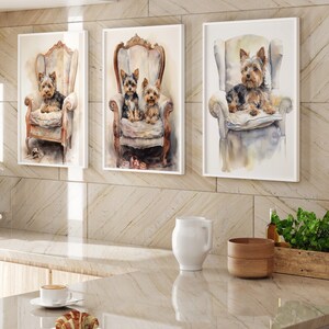 Cozy Canine Comfort Digital Wall Art Downloads - Yorkie Terrier - Digital Wall Art downloads a fabulous set of 3 images Dog Lovers Delight
