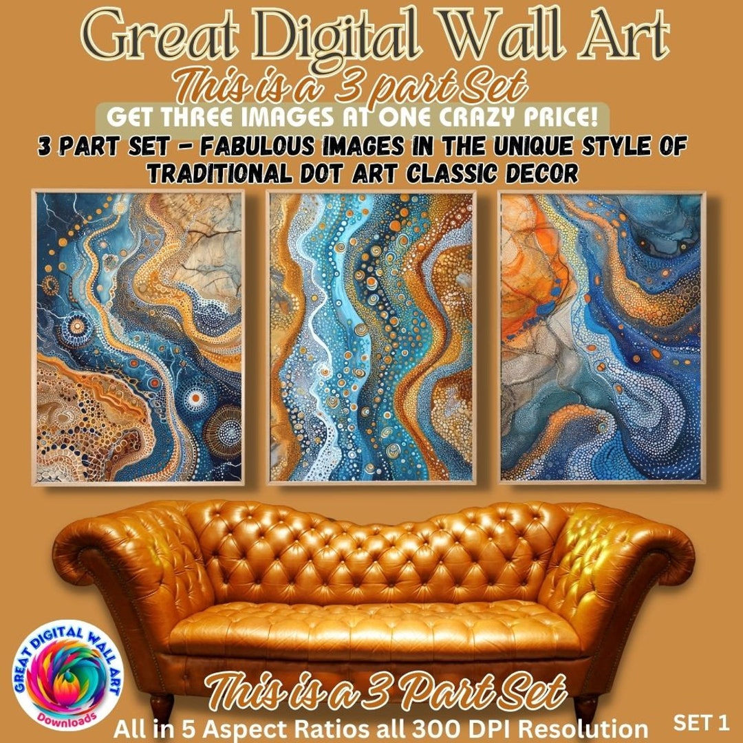 Buy Wall Art Set of 3 Prints, Dreamtime Harmony Mesmerizing Australian