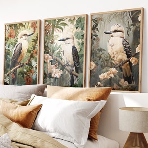 AUSTRALIAN KOOKABURRA Wall Art, Set 3 images, Set 1  Kookaburra Digital Download, Wall Prints, Digital Downloads, PRINTABLE, Native birds
