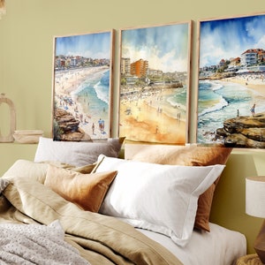 Vintage Bondi Beach Kunstdrucke Set 3 | &quot;Bunt, abstrakt, fett, lebendig&quot;&quot;