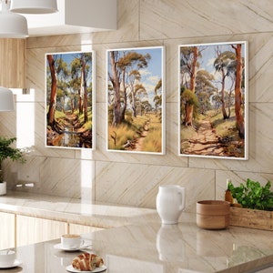 Australian Wall Art | Print Set 3, Silky Oak, Outback Landscape Rural Australian Decor DIGITAL DOWNLOADS. beautiful Prints. Unique, stunning